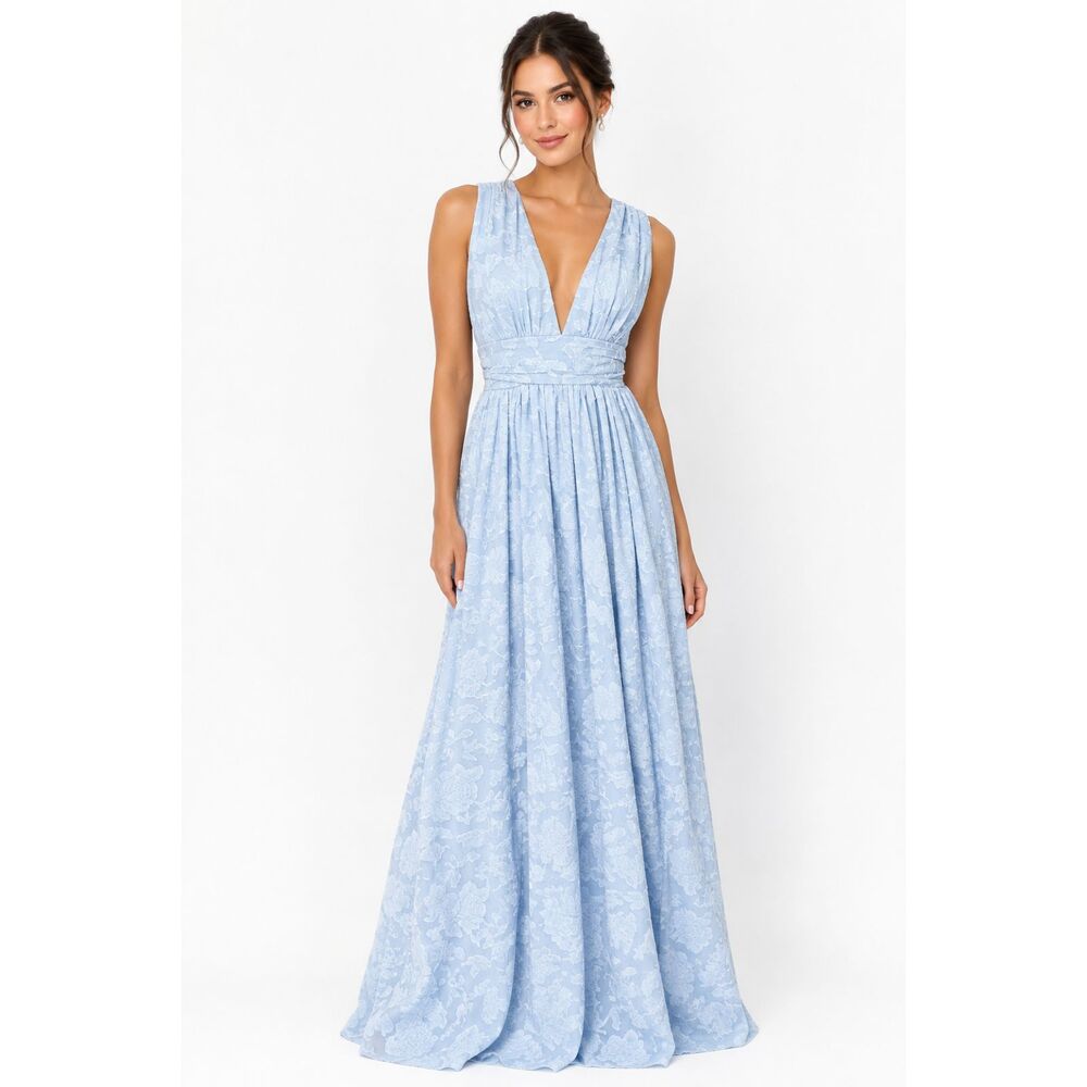 Lulus Women's Blue Front Split Open Dress Size L
